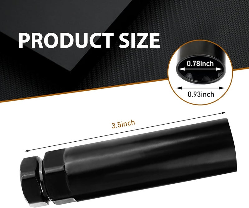 MLY 6 Spline Lug Nut Socket, Lug Nut Removal Tool 3/4" (19mm) & 13/16" (21mm) Hex, Fuel Wheel Lock Key for Aftermarket Socket, Compatible with M14x1.5, M14x2, 9/16 “x18 (Black) - Image 2